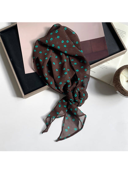 Haila - Vintage Classic Spot Print Long Scarf Headband
