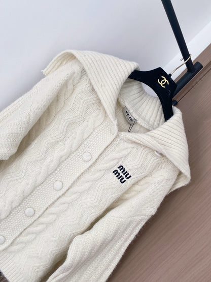 Miumiu 2025 Cardigan White Wool Polyester