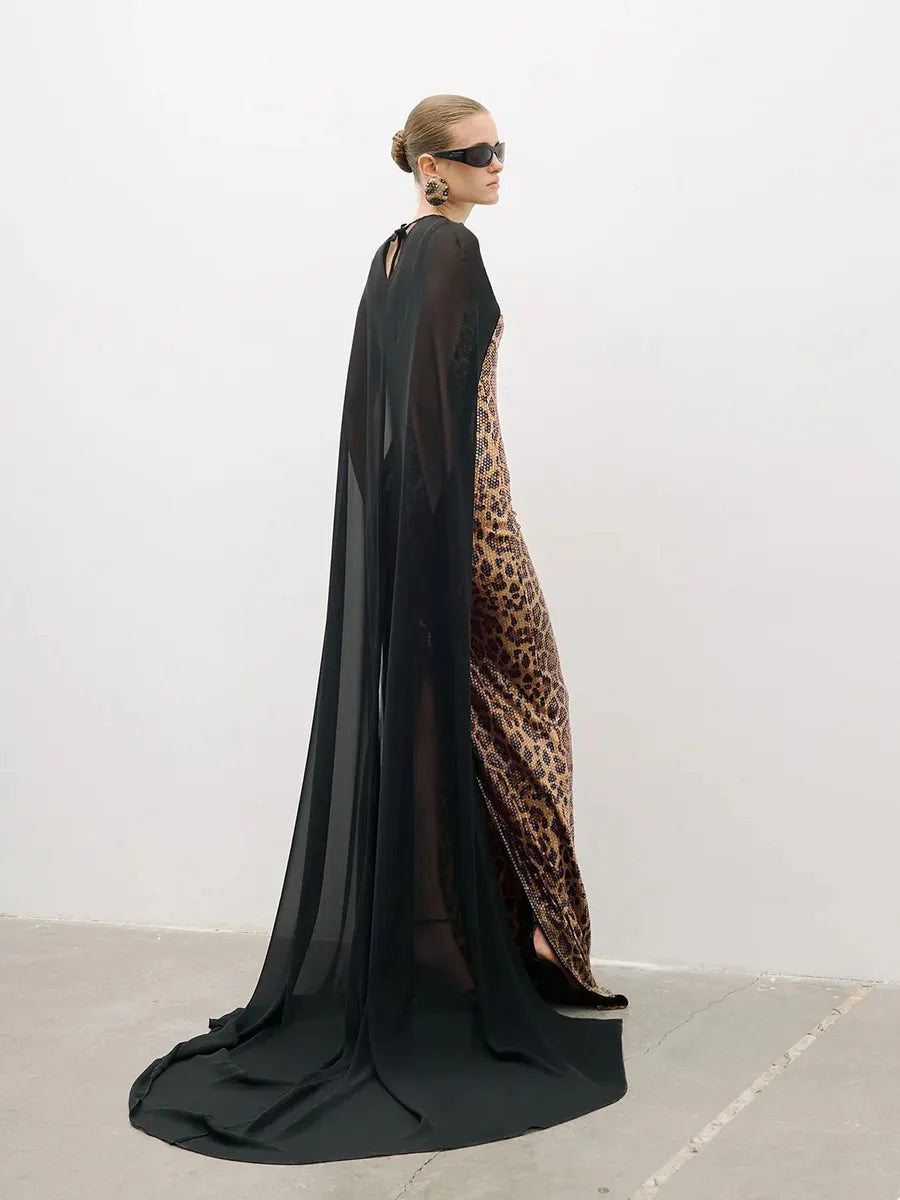 Natalia Maxi Dress With A Cape