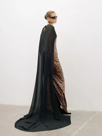 Natalia Maxi Dress With A Cape