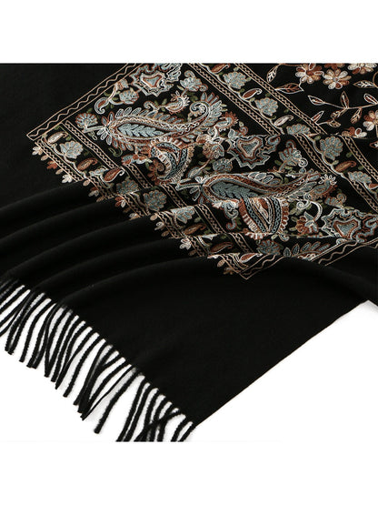 Sscarvii - Bohemian Embroidered Winter Shawl Scarf
