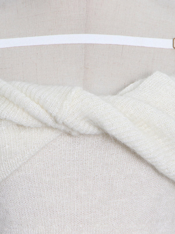 Original Stylish Off-The-Shoulder Long Sleeves Sweater Top