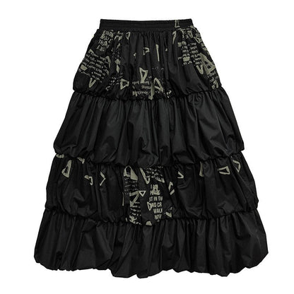 High-Waisted Casual Tiered Skirt