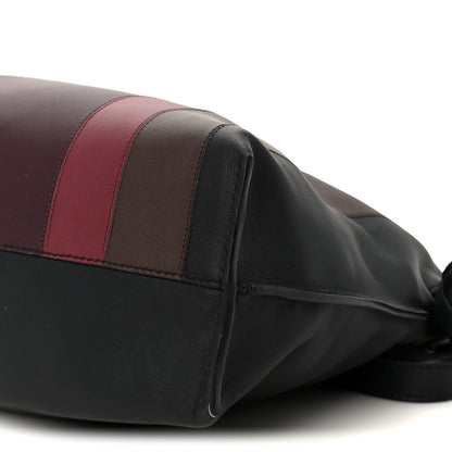 x Albers Nappa Calfskin Medium Flamenco Clutch Black Burgundy