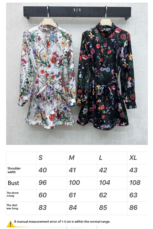 GG SS26 Flora Print Mini Dress Black Multicolor Silk 351771