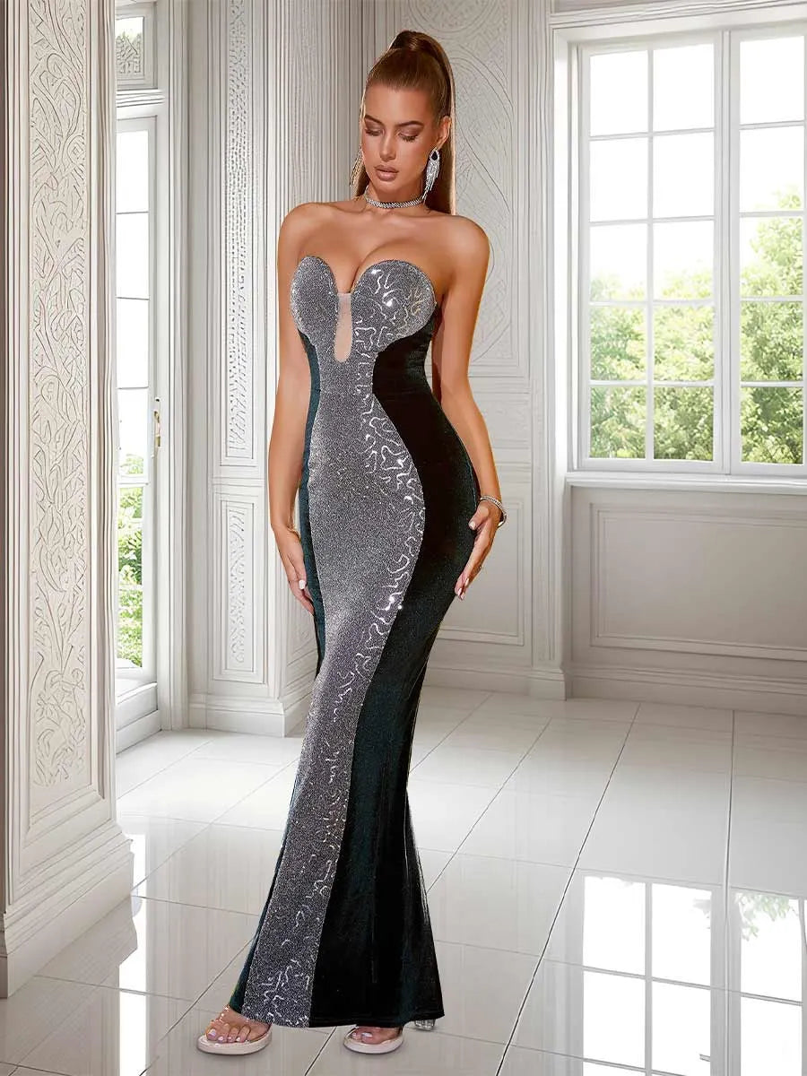 Clara Sexy V-Neck Maxi Dress