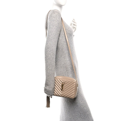 Calfskin Matelasse Monogram Lou Camera Bag Dark Beige