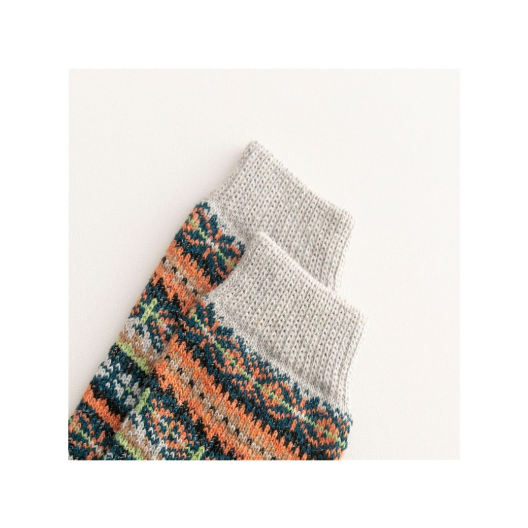 Rufia - Knitted Mid-calf Winter Socks with British Style