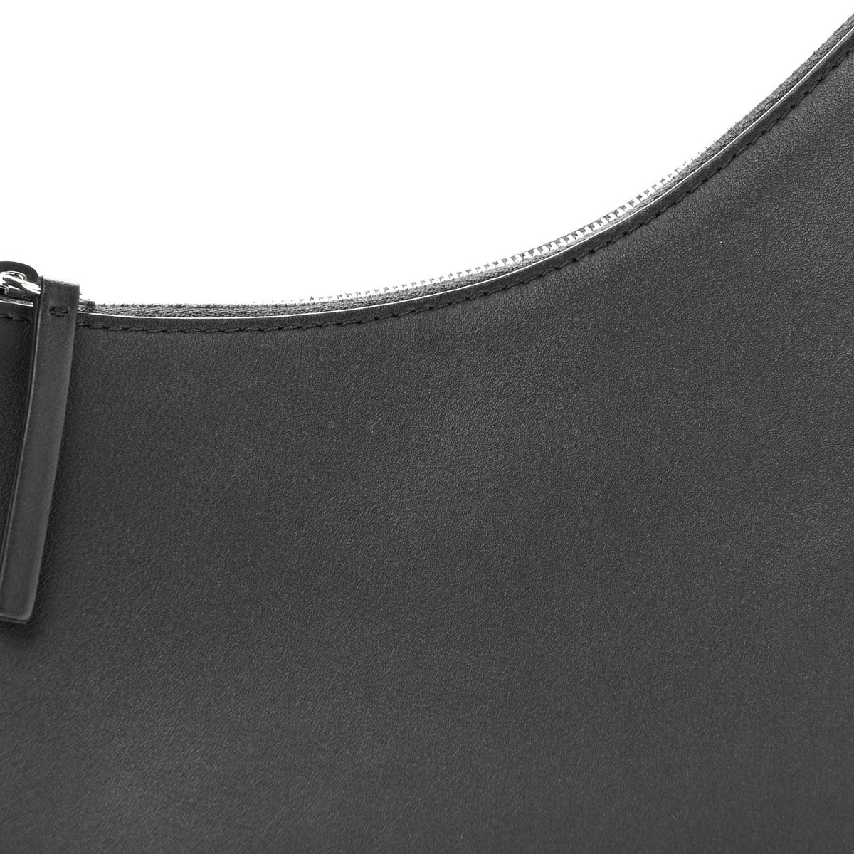 Smooth Calfskin Half Moon Shoulder Bag Black