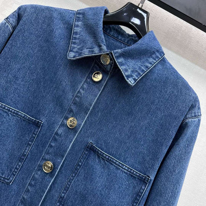 CC 26S Loose-fit Denim Jacket Indigo Blue Cotton Denim 350421