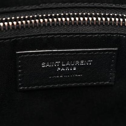 Raffia Linen Calfskin Rive Gauche Tote Black