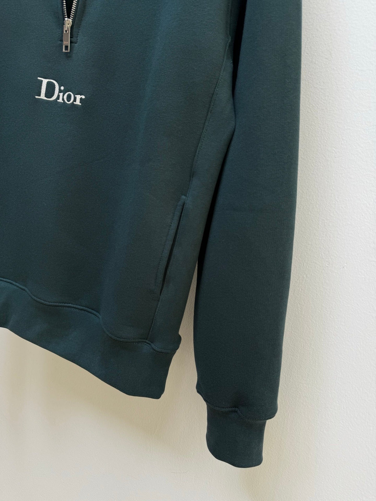 Dior Zipped Neckline Blue Sweatshirt