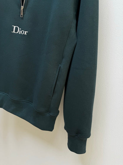 Dior Zipped Neckline Blue Sweatshirt