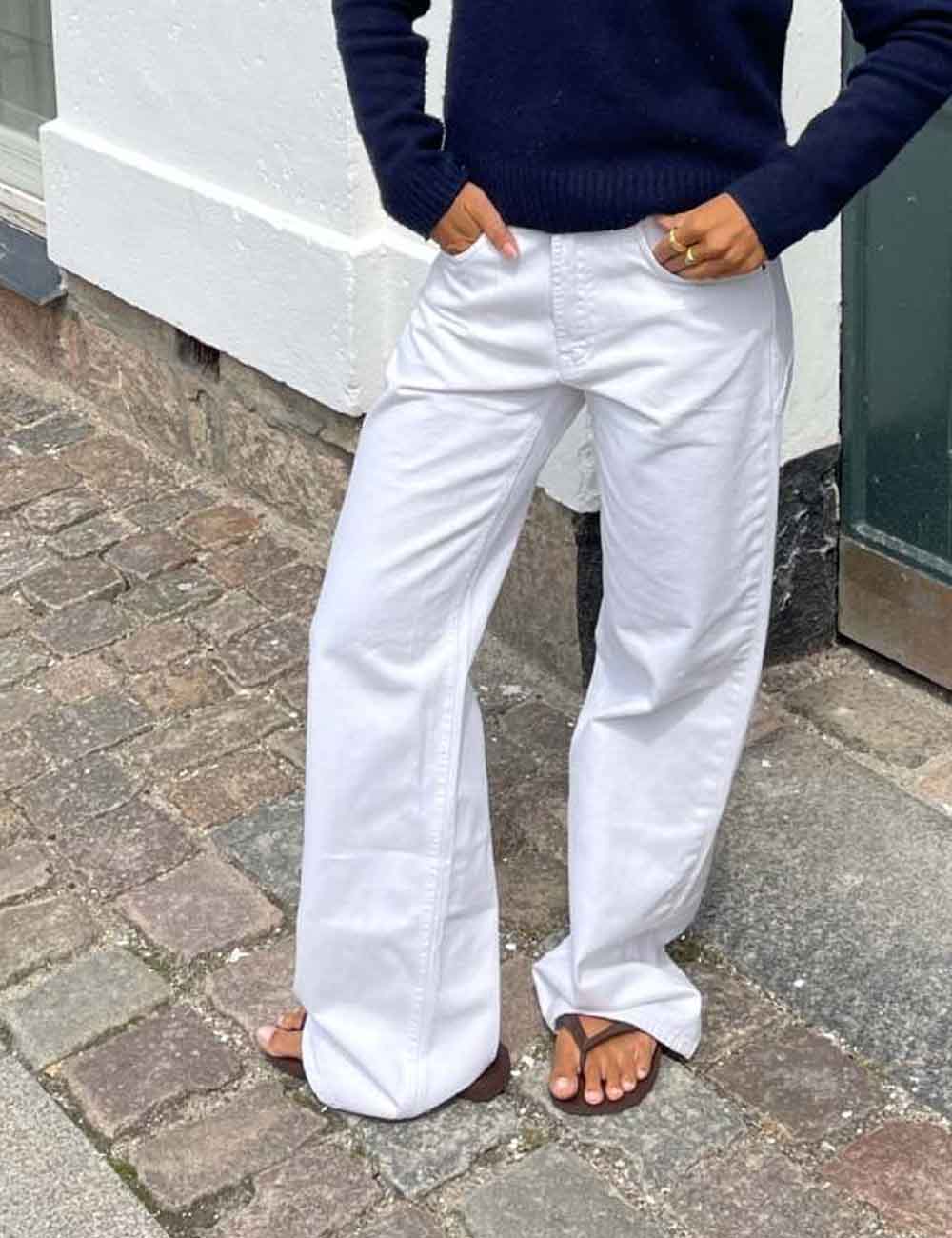 Trendy Color Contrast Splicing Star Denim Pants