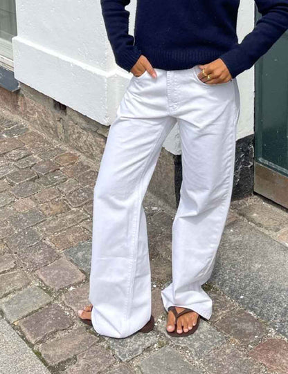 Trendy Color Contrast Splicing Star Denim Pants