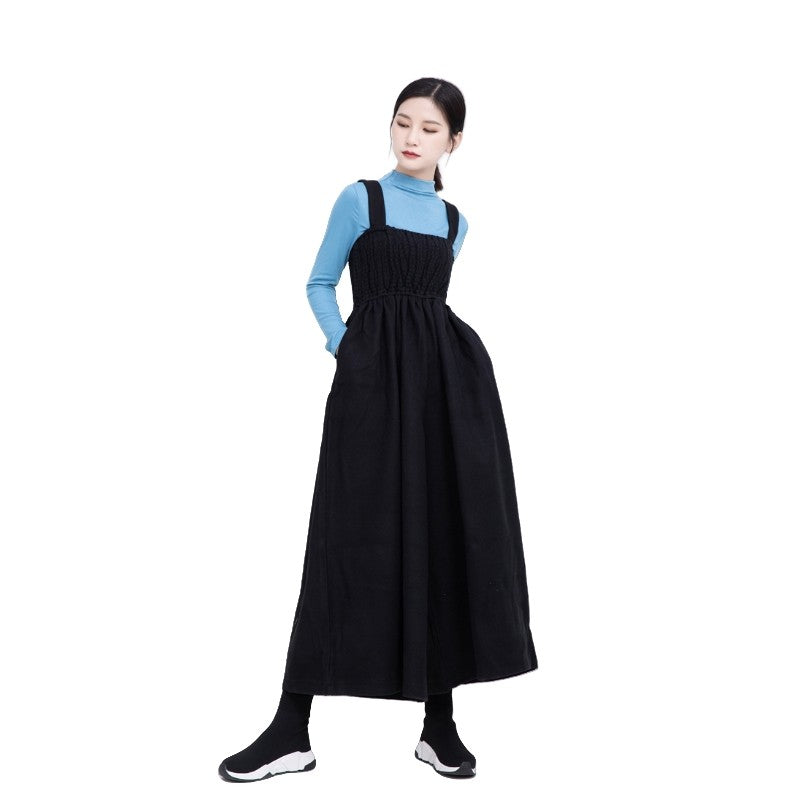 Cotton Polyester Wide Leg Suspenders Overalls Pants