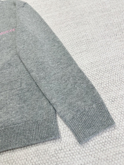 Gucci 2025 Cardigan With Intarsia Gray Wool Cashmere
