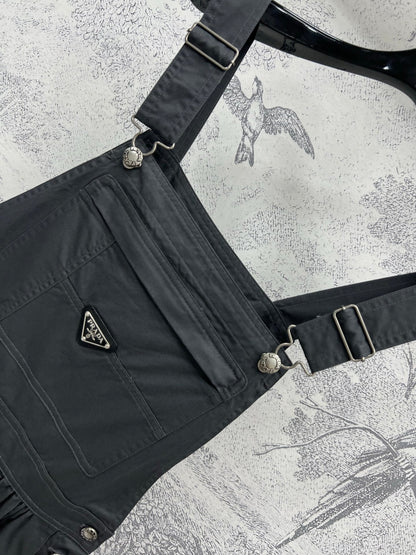 Prada 25 Suspender Dress Gray Cotton