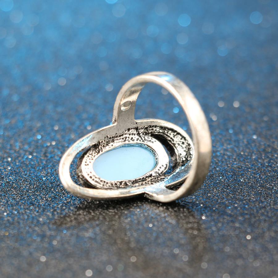 Bohemian Alloy Inlaid Stone Vintage Ring