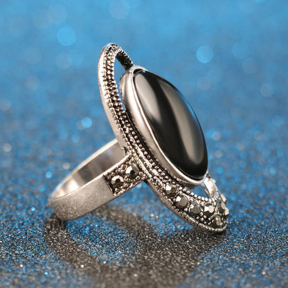 Bohemian Alloy Inlaid Stone Vintage Ring