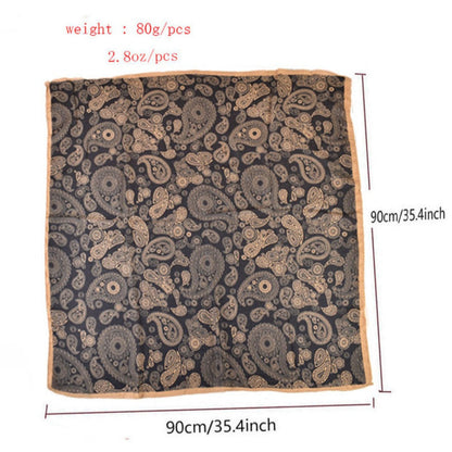Scarvii - Classic Vintage Paisley Square Scarf - 35inch