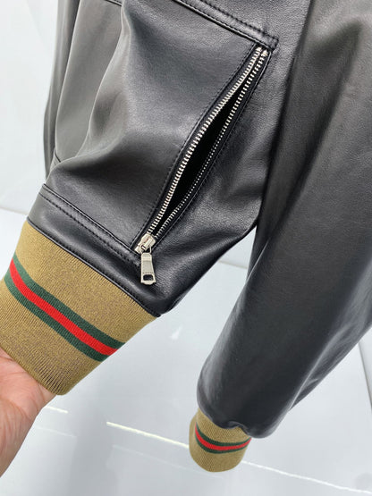 Gucci Jacket Black Lambskin 298820