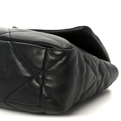 Lambskin Quilted Large Chanel 19 Flap Black