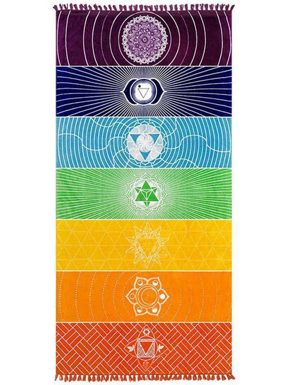 Unique Rectangle Rainbow Summer Beach Towel Yoga Mat