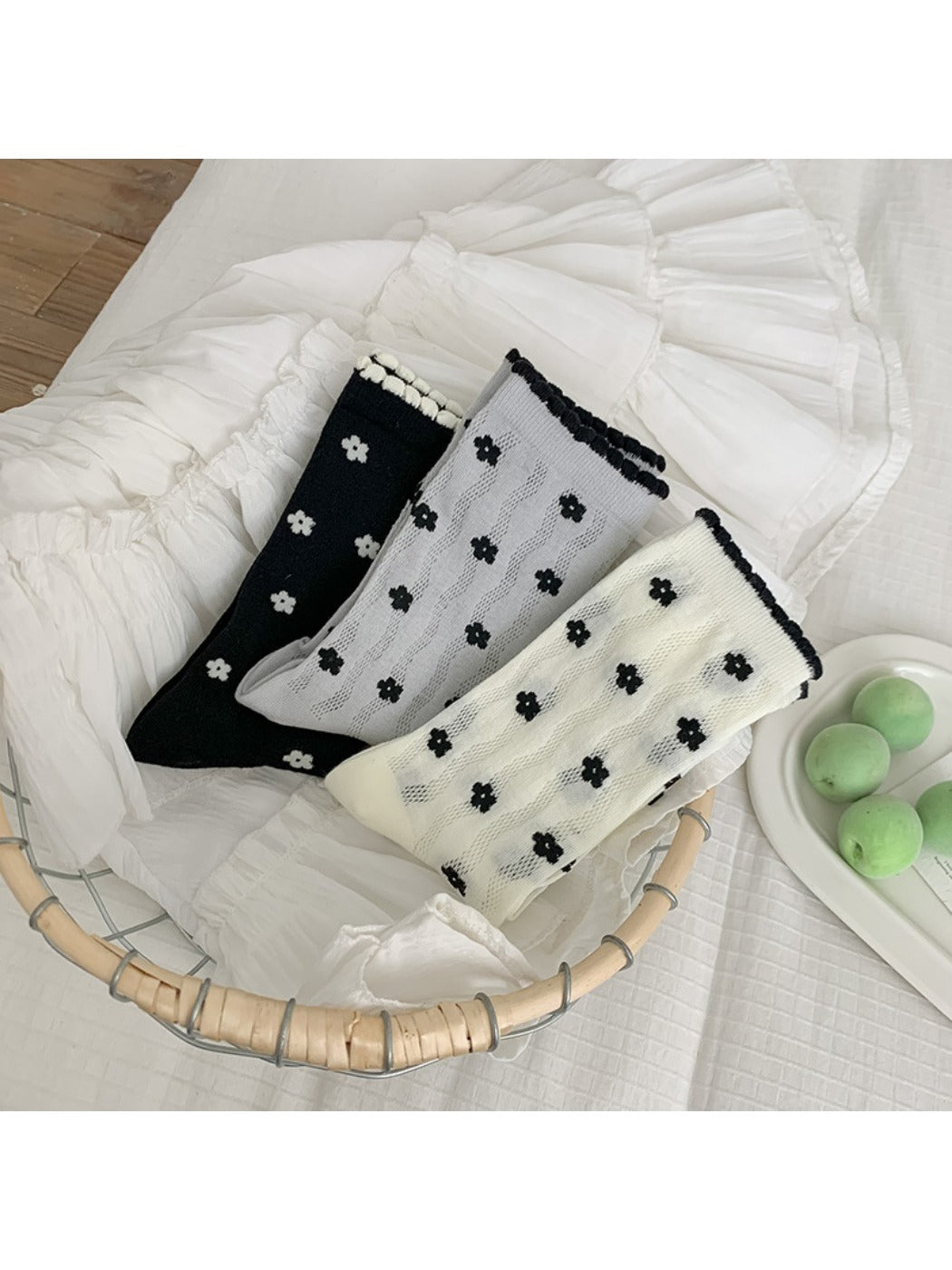 Rufia - Floral Lace Summer Socks - Sweet &amp; Breathable