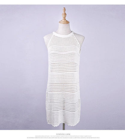 Backless Knitwear Beach Hollow Cover-Up