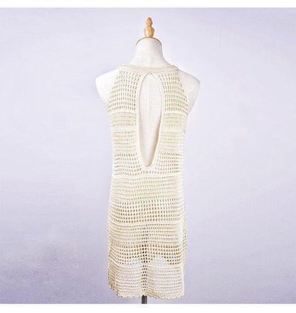 Backless Knitwear Beach Hollow Cover-Up