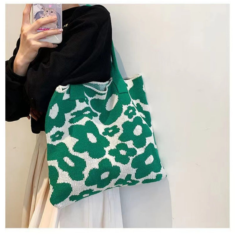 Crochet Tote Bag Flower Bag Large Capacity Tote Bag