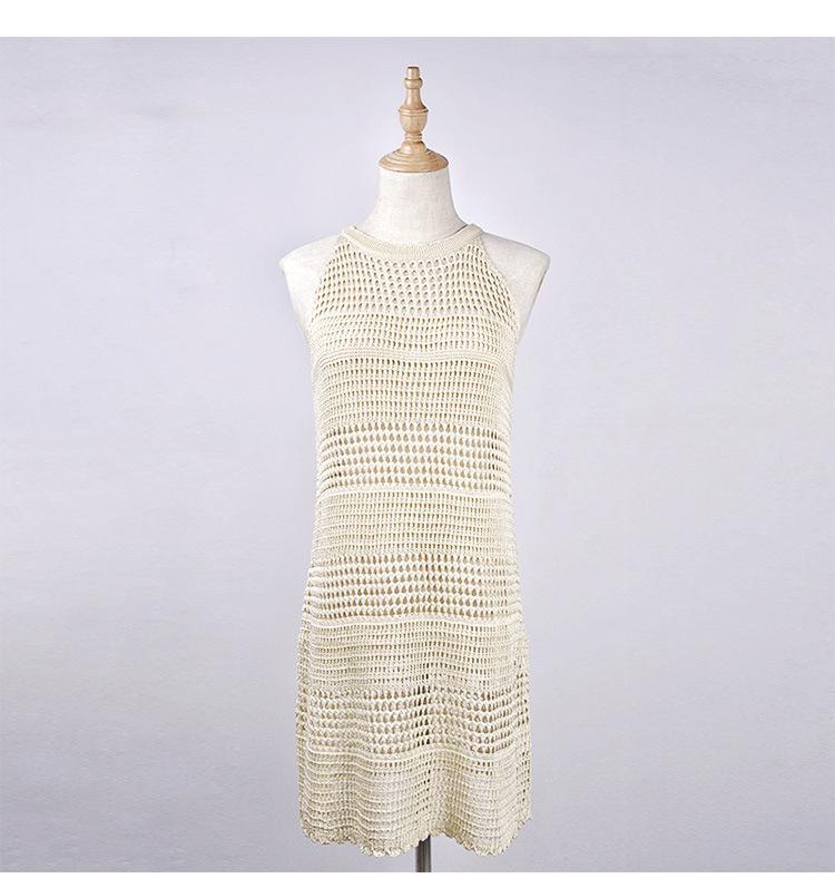 Backless Knitwear Beach Hollow Cover-Up