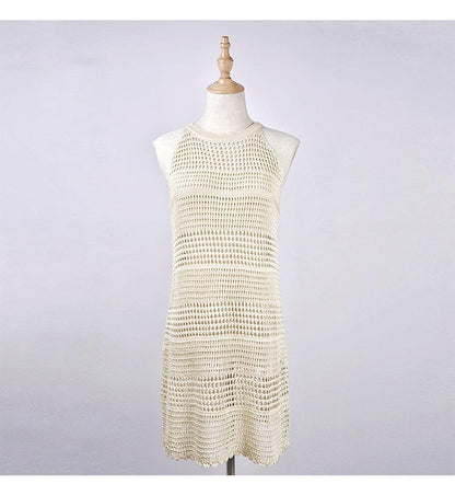 Backless Knitwear Beach Hollow Cover-Up