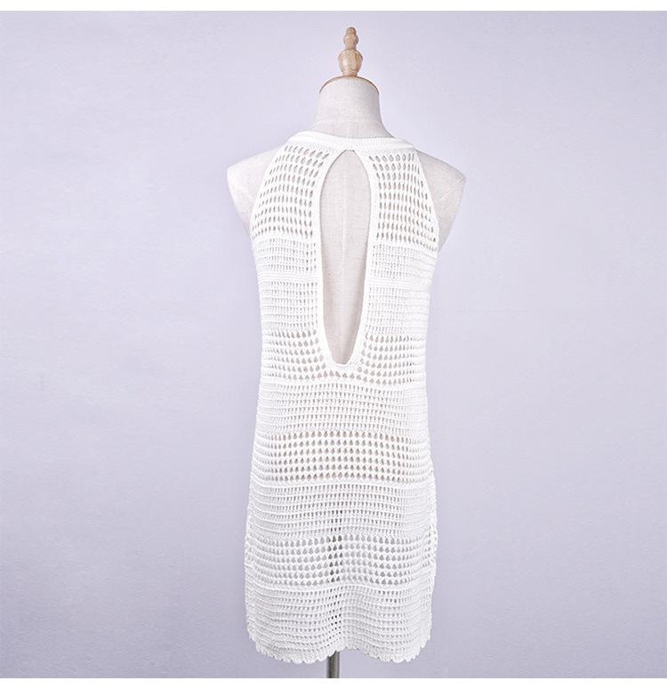 Backless Knitwear Beach Hollow Cover-Up