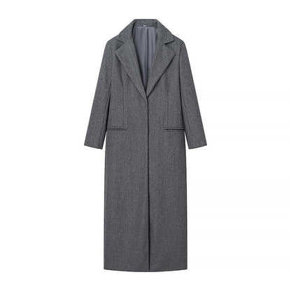 Scarf Integrated Wool Coat