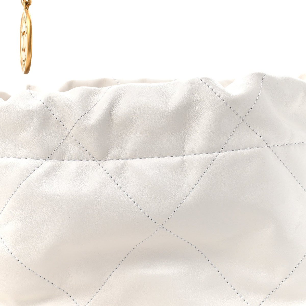 Shiny Calfskin Quilted Small Chanel 22 White