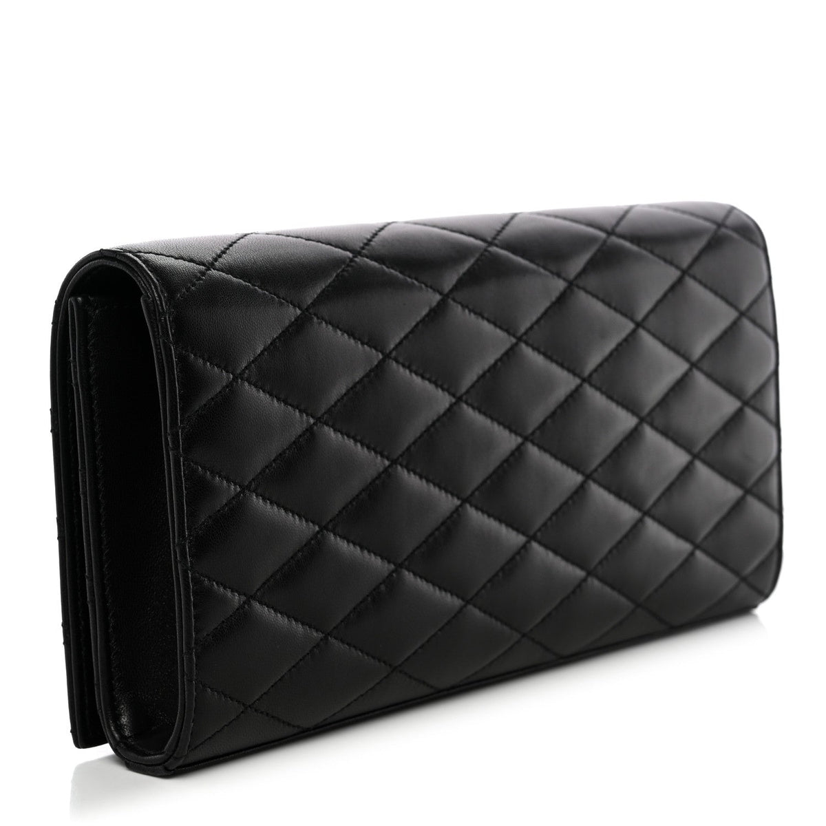 Lambskin Quilted Kate Clutch Black