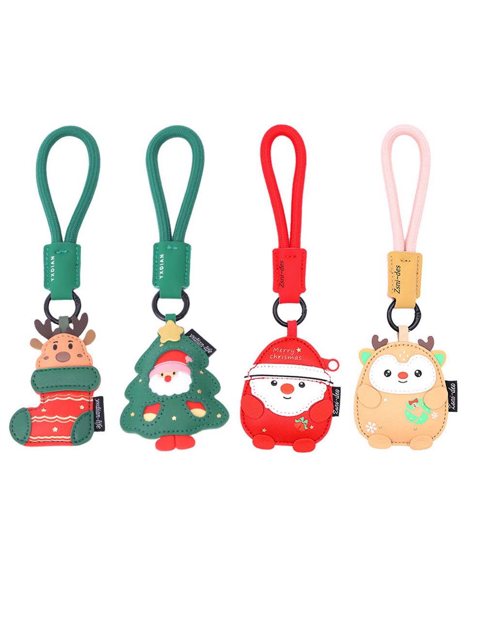 Leather Santa Claus Christmas Bag Charm