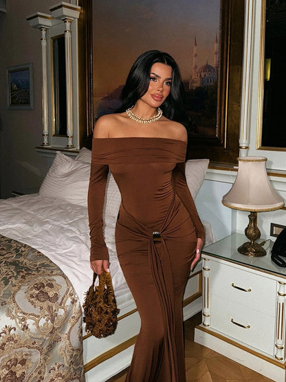 Peyton Maxi Dress In Brown