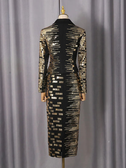 Giselle Geometric Sequined Suit Set