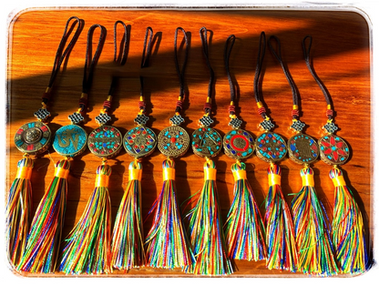 Tibetan Gift Weaving Jokhang Temple Blessing Circulation Six Character Mantra Vajra Pestle Car Pendant Jewelry