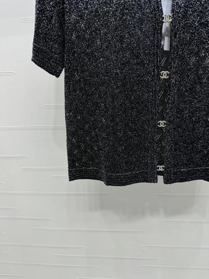 CHANEL SHORT-SLEEVE SEQUINNED KNIT CARDIGAN 269407