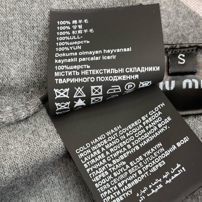 Miu Cashmere Polo Slate Gray Wool 350385