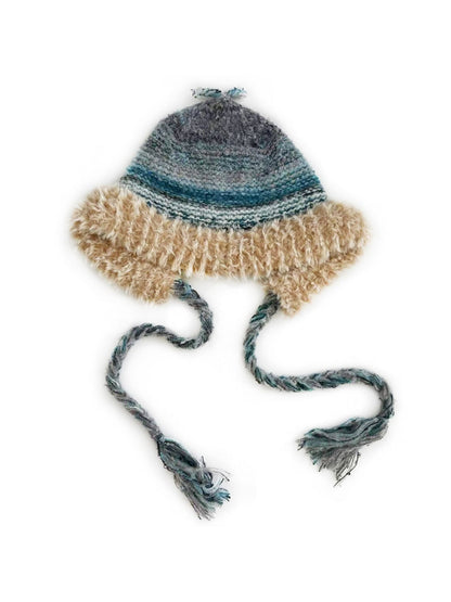 Haila - Colorful Stripes Knitted Beanie with Earflaps