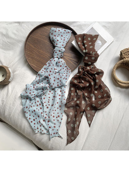 Haila - Vintage Classic Spot Print Long Scarf Headband