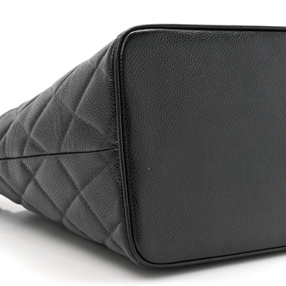 Caviar Quilted Medallion Tote Black