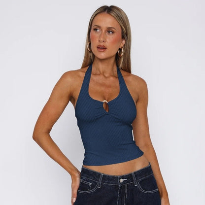Metal Buckle Hollow Out Necklace Vest