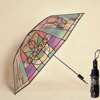 Rano - Stained Glass Pattern Transparent Umbrella