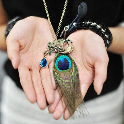 European And American Fashion Jewelry Bohemia Phoenix Sweater Chain Korean Version Full Of Drilled Sparrow Necklace